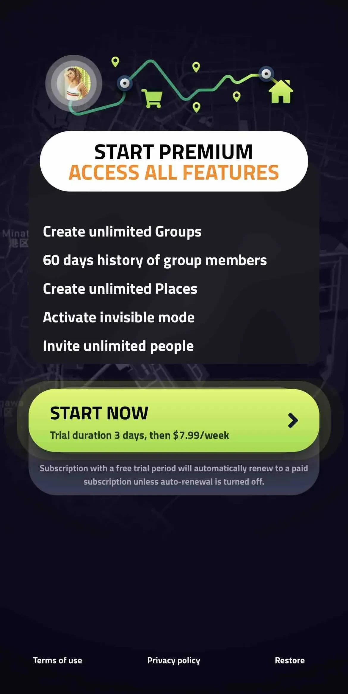 Placeter paywall screen