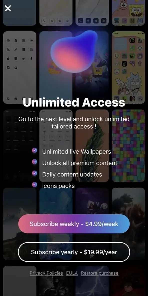 Plaw paywall screen