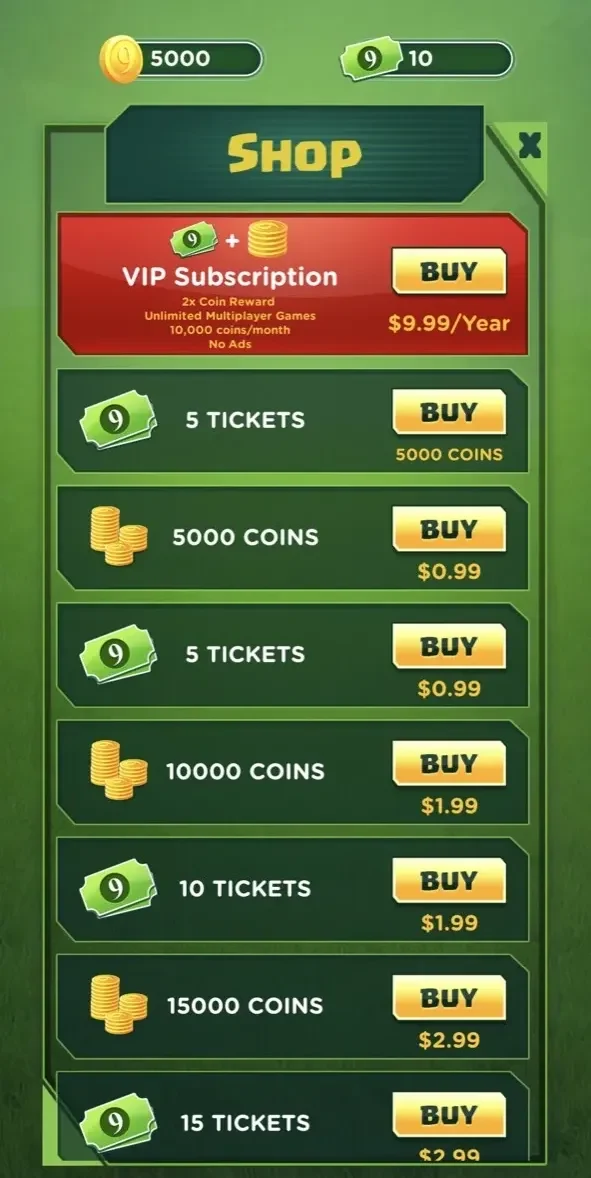 Play Nine paywall screen