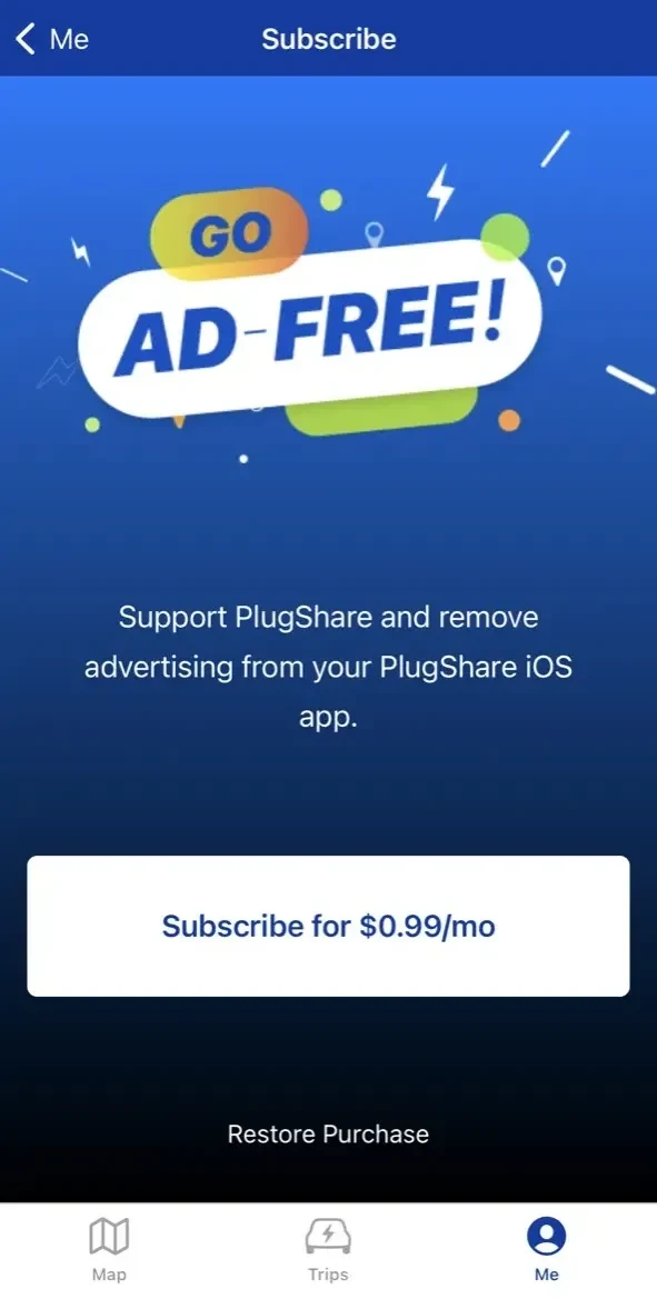 PlugShare paywall screen