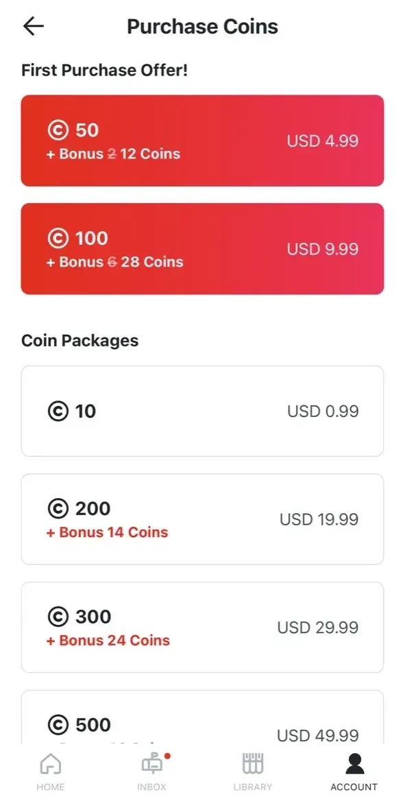 Pocket Comics paywall screen