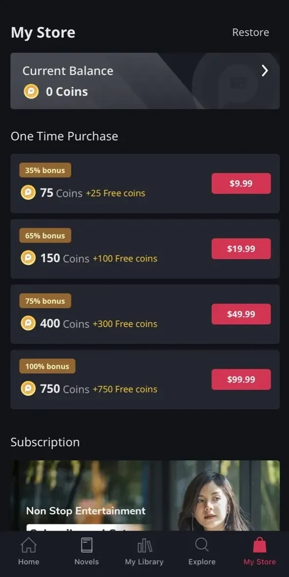 Pocket FM paywall screen