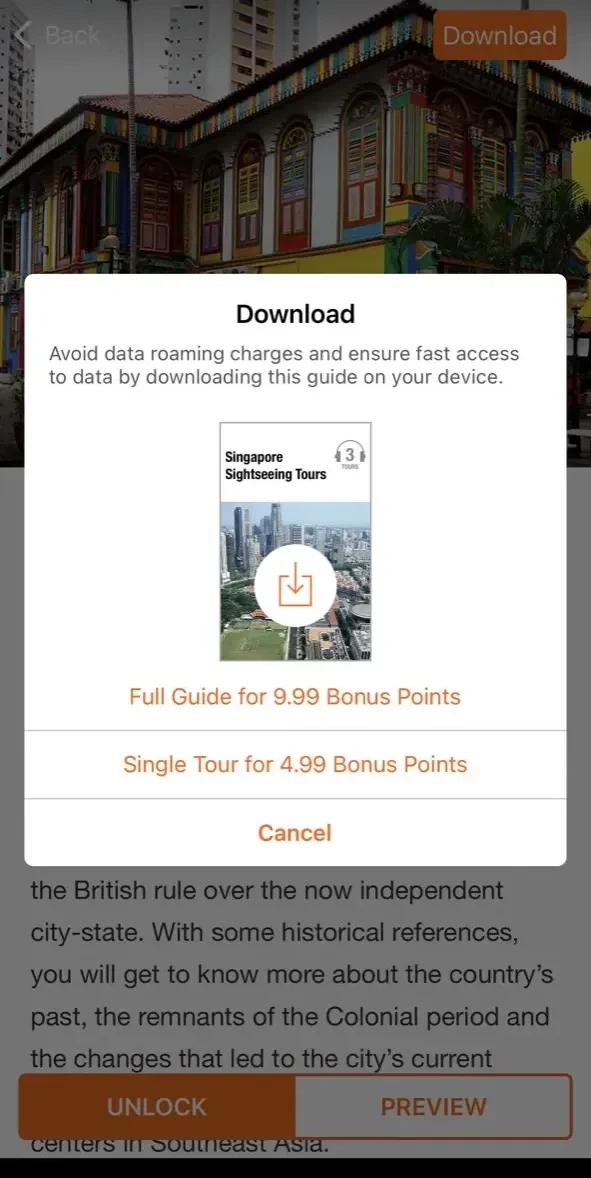 PocketGuide Audio Travel Guide paywall screen
