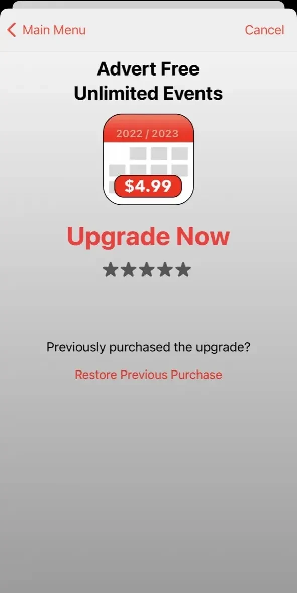 PocketLife Calendar paywall screen