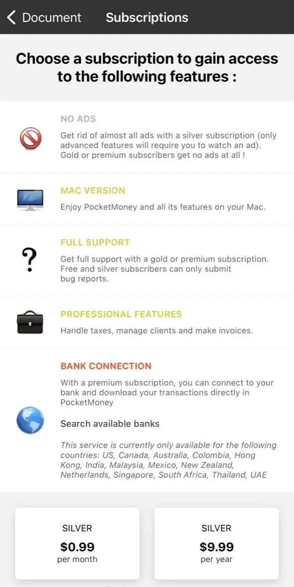 PocketMoney paywall screen