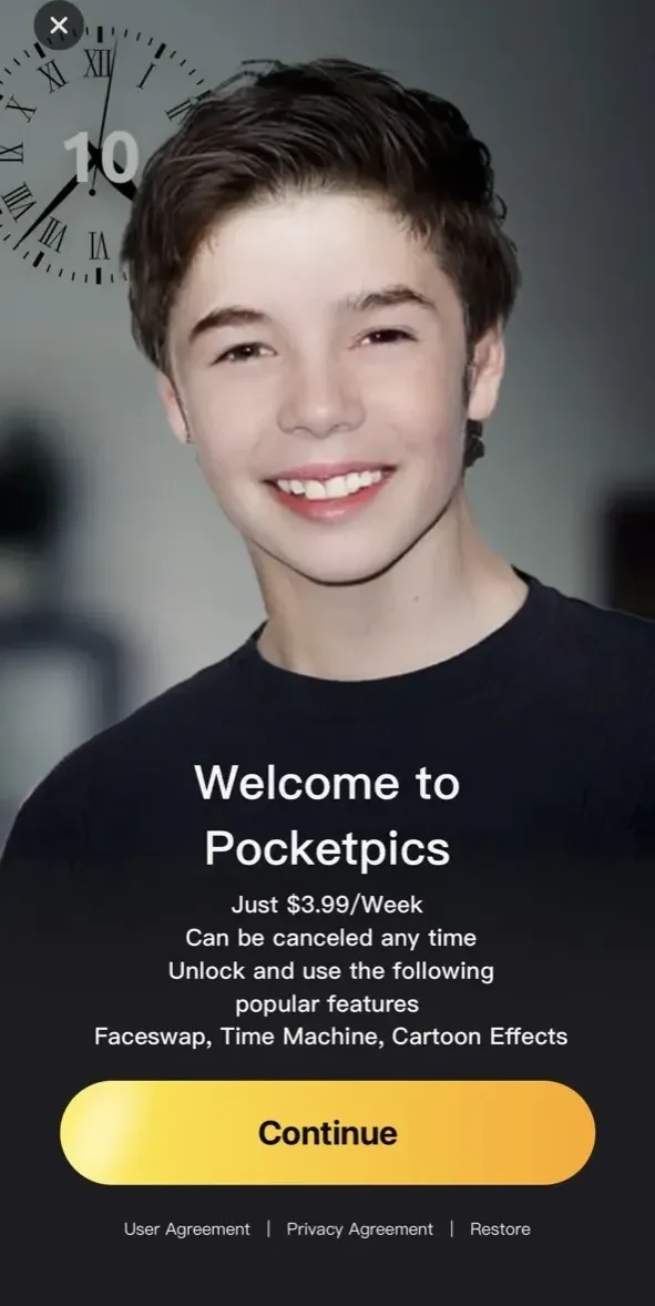 PocketPics paywall screen