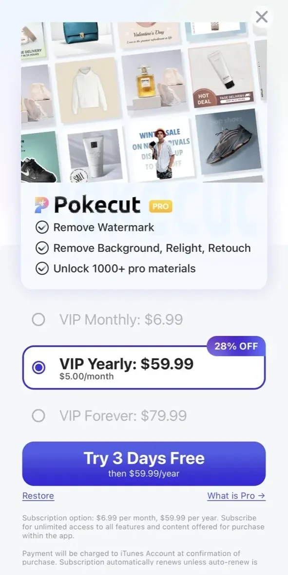 AI Background paywall screen