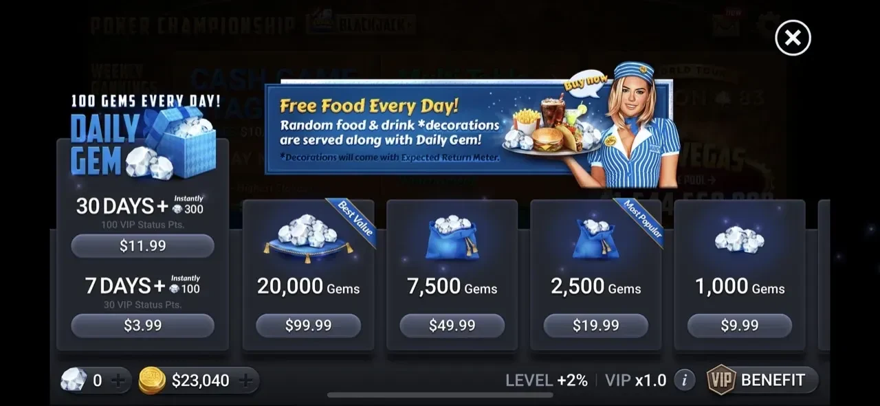 Poker Championship paywall screen