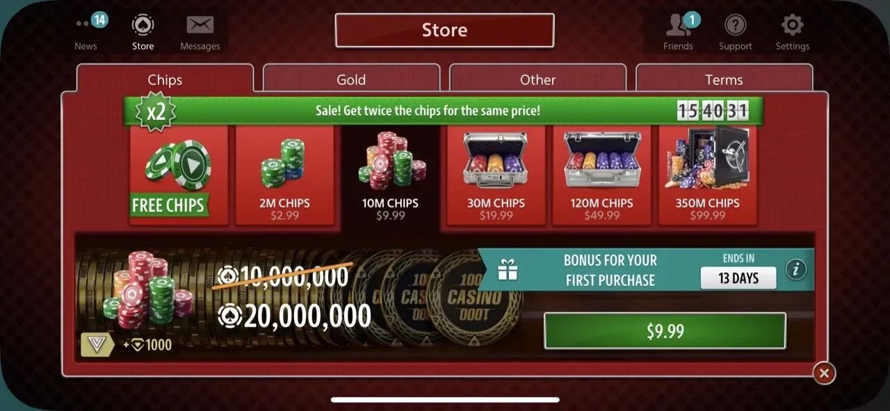 Poker Night in America paywall screen