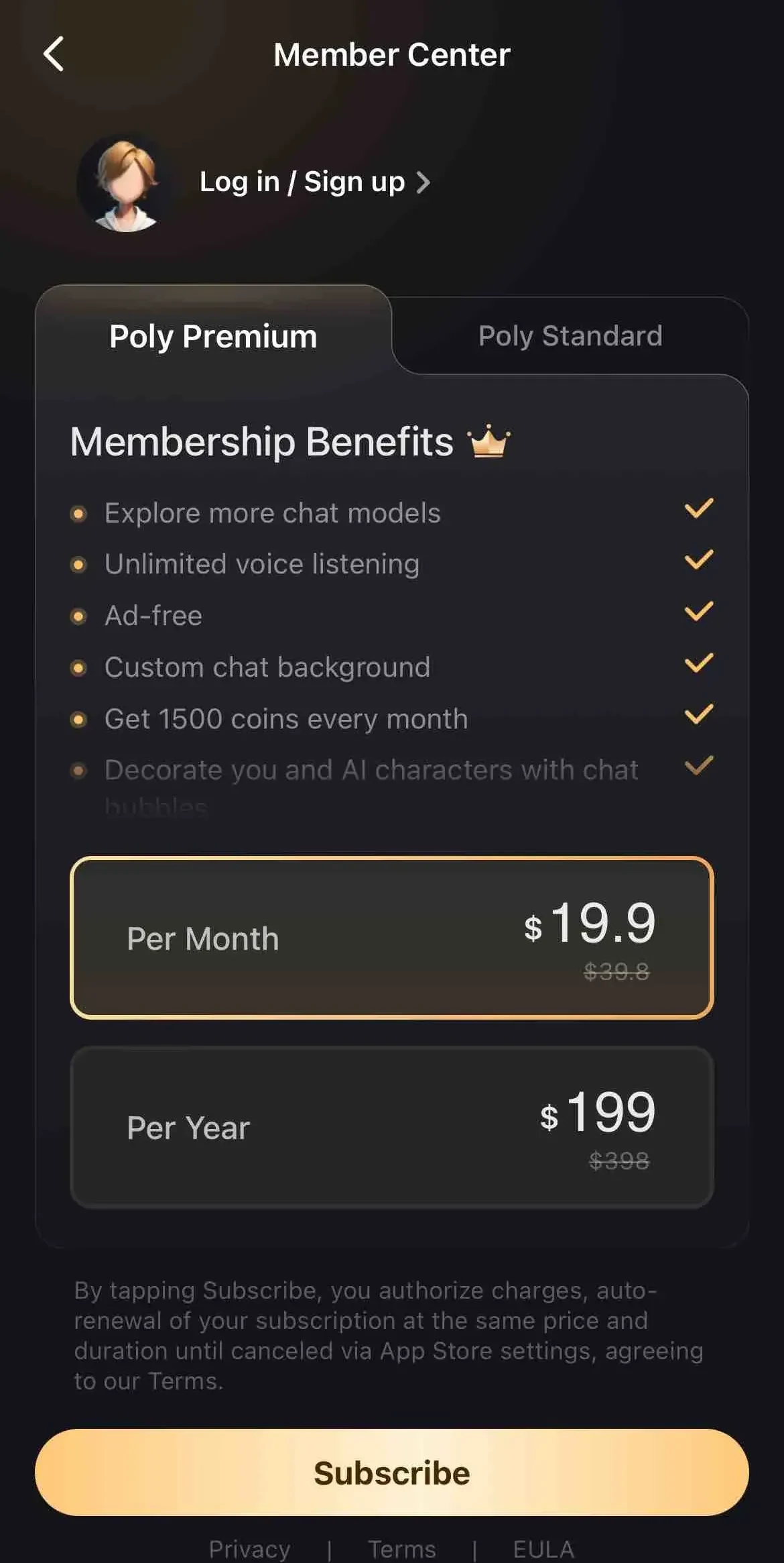 Poly.AI paywall screen