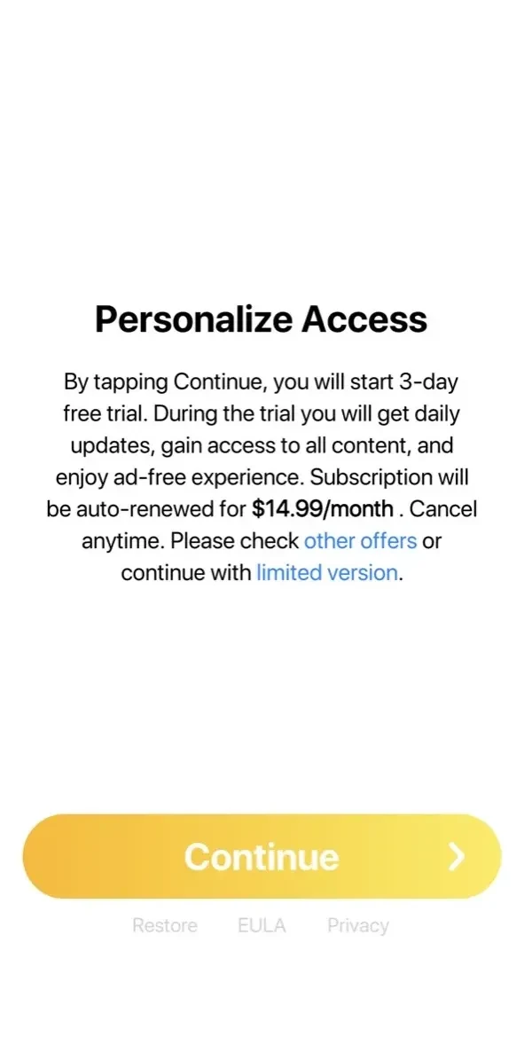 Polygon paywall screen