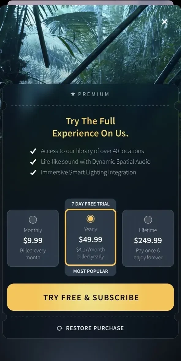 Portal paywall screen