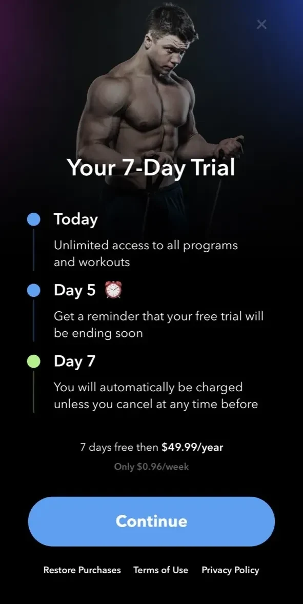 Powermove paywall screen