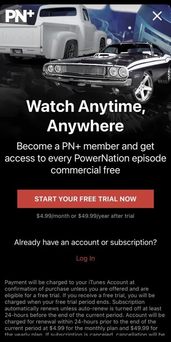 PowerNation paywall screen