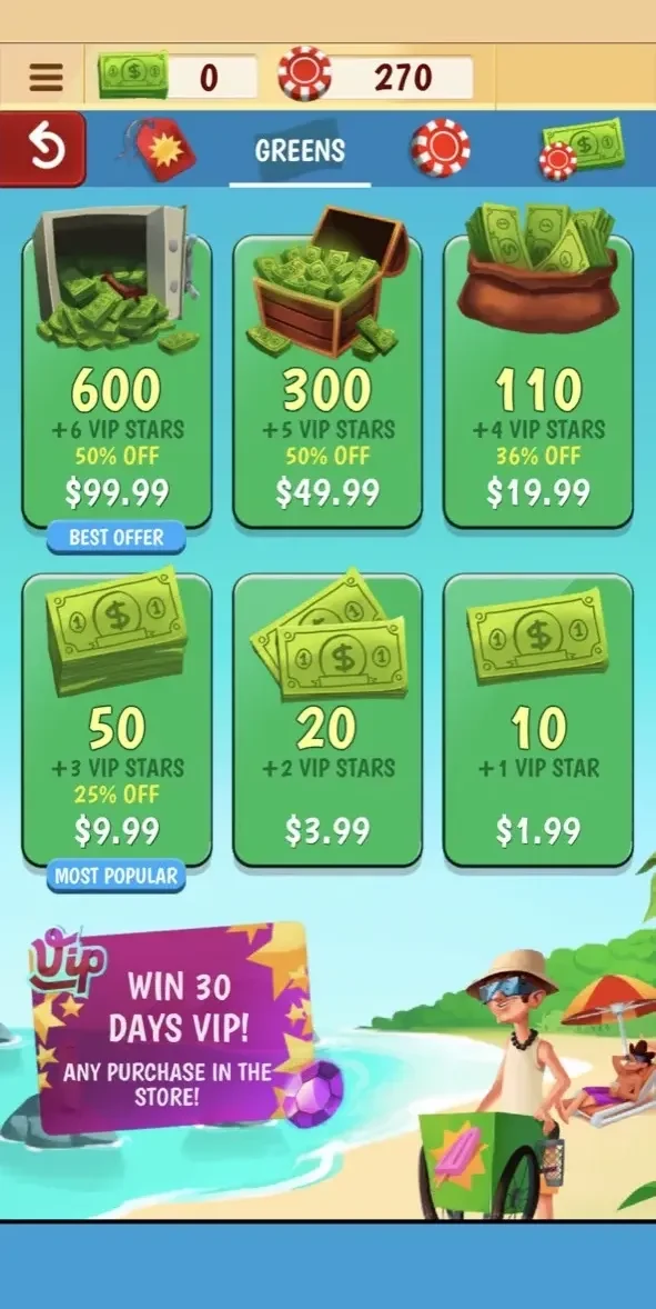 Praia Bingo paywall screen