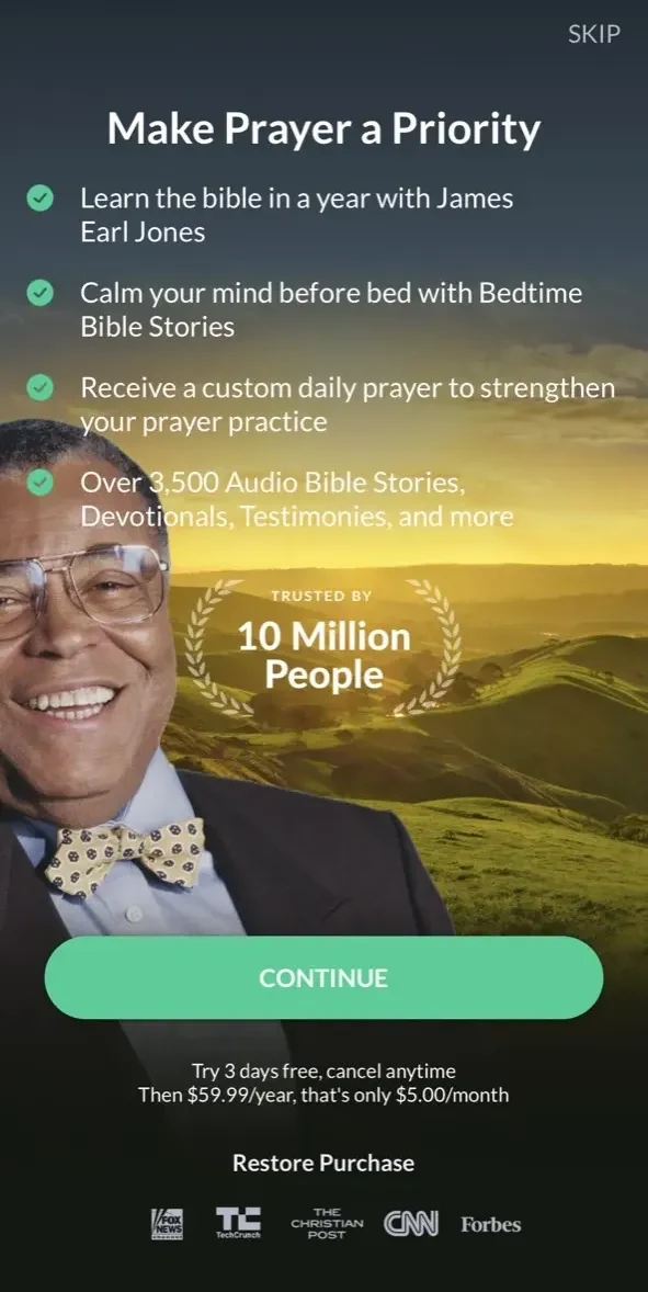 Pray paywall screen