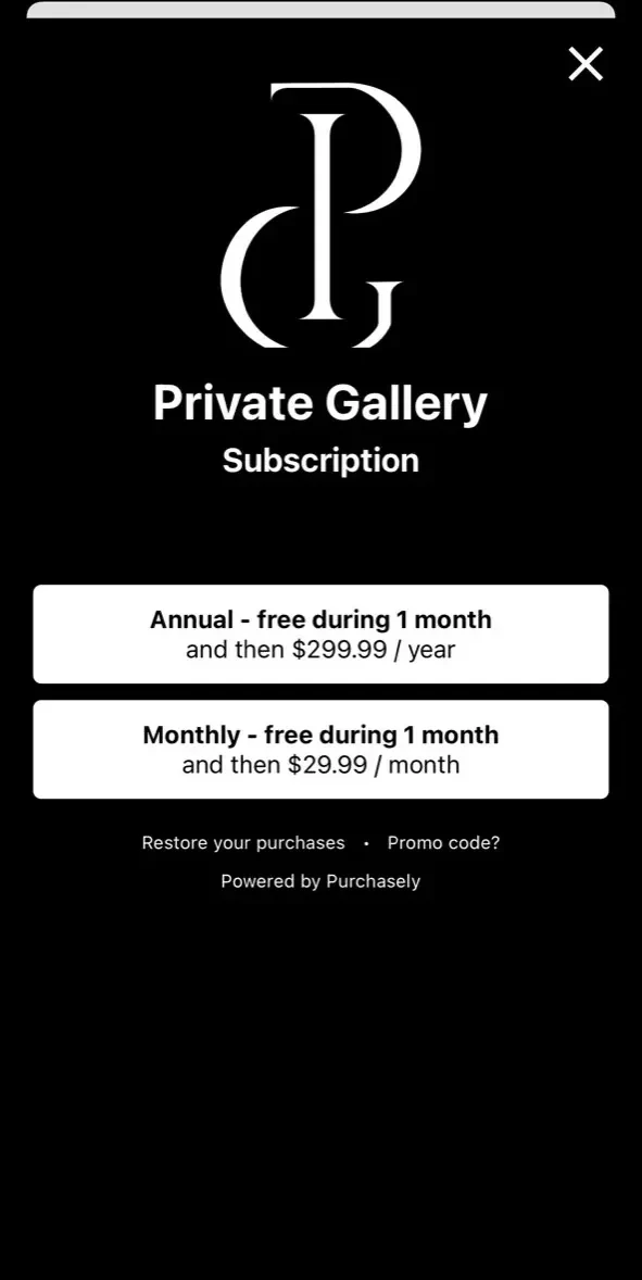 VERN paywall screen