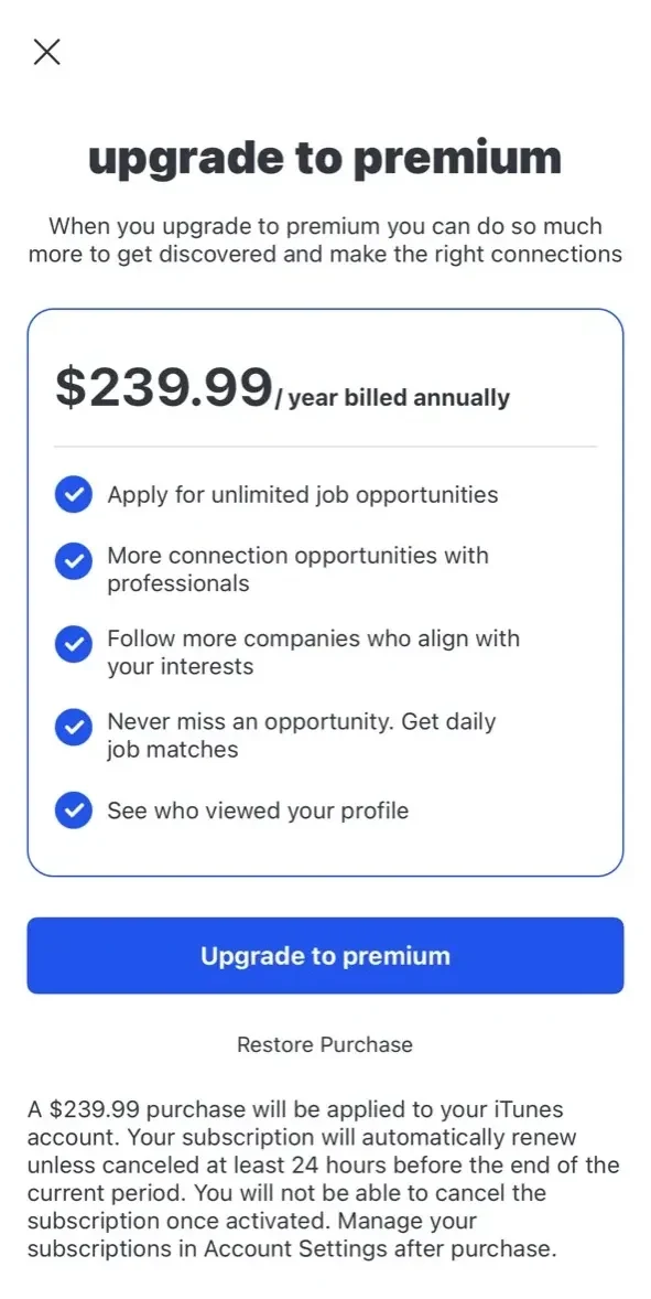 Project Casting paywall screen