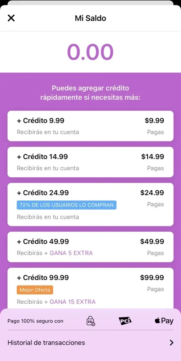 Psíquicos paywall screen