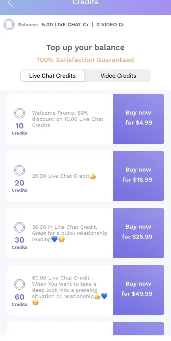 Psychic Vision paywall screen