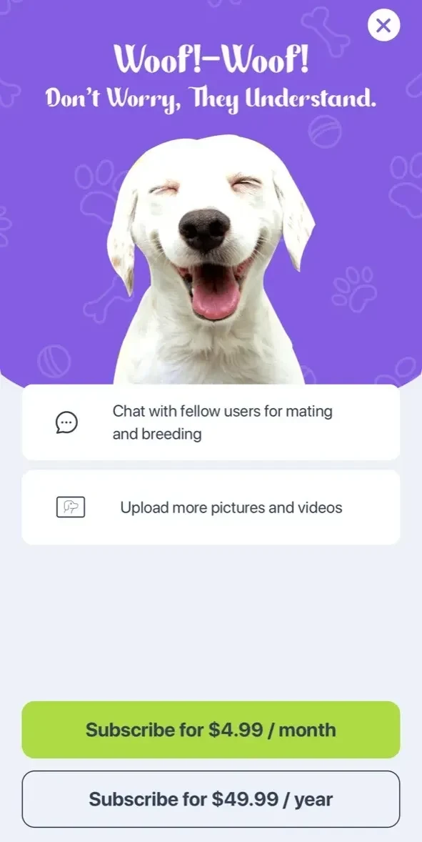 PuppyMate paywall screen