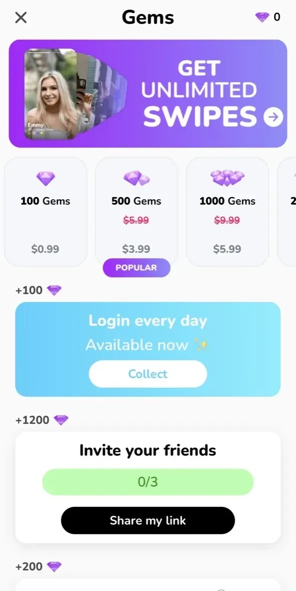 purp paywall screen