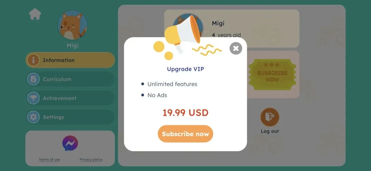 PutoSTEM paywall screen