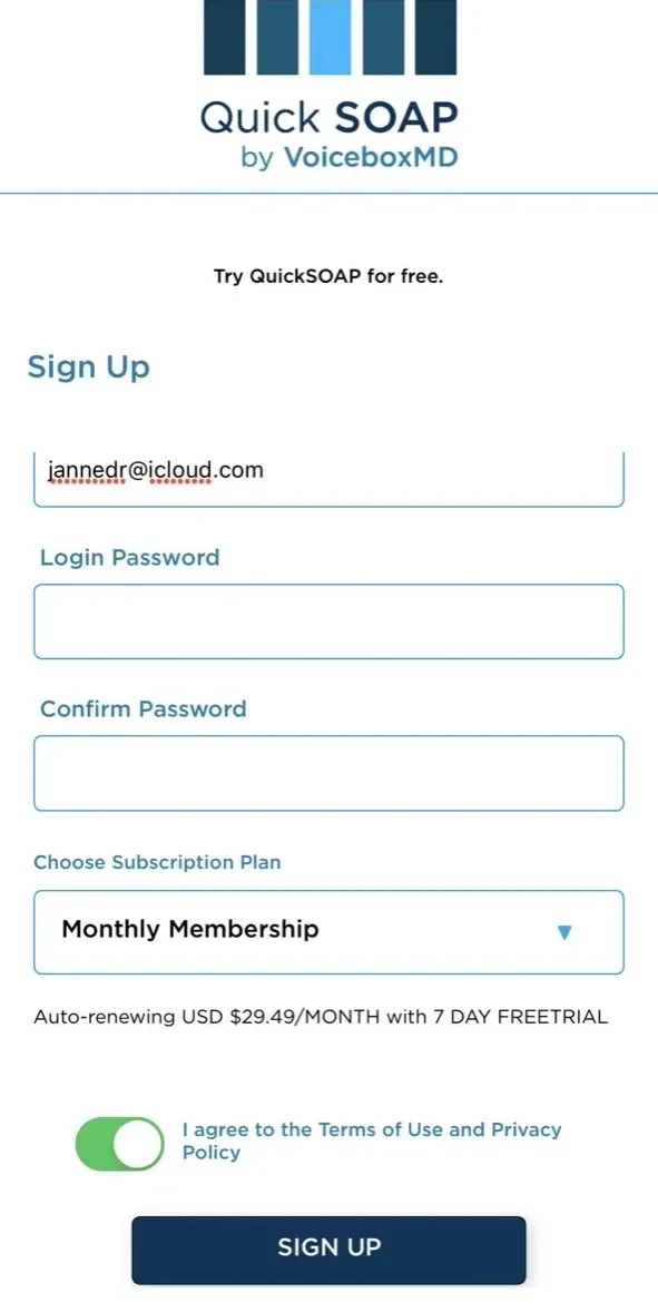 QuickSOAP paywall screen