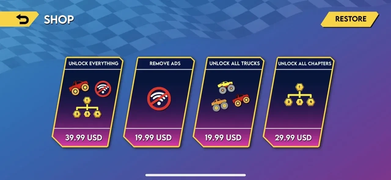 Race Off paywall screen