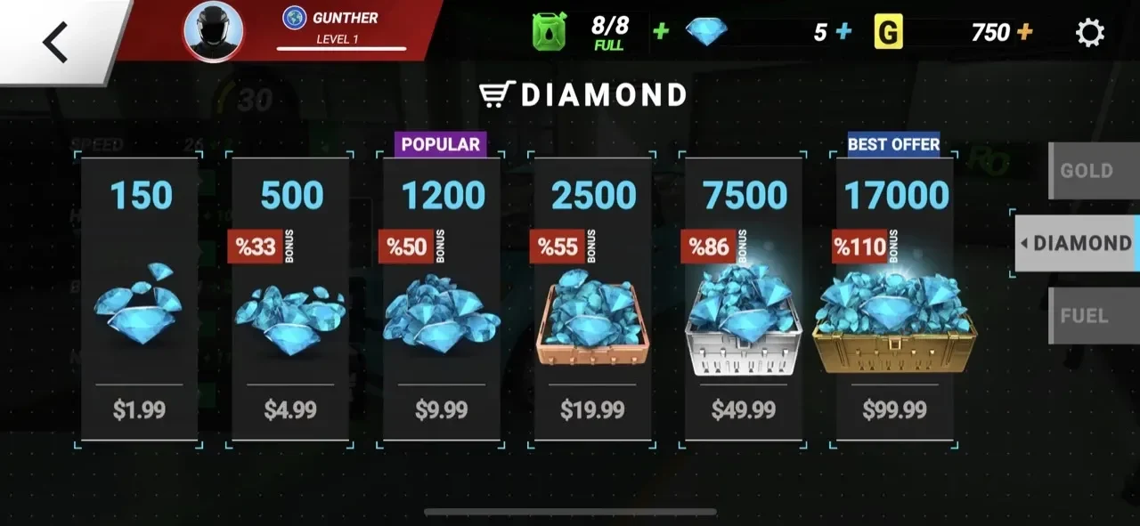 Racing Online paywall screen