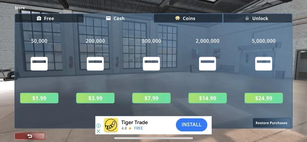 Racing Xperience paywall screen
