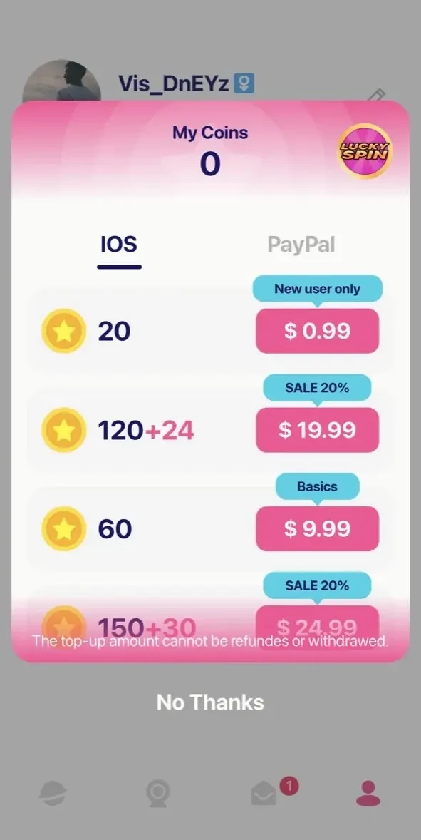 Random Video Chat paywall screen