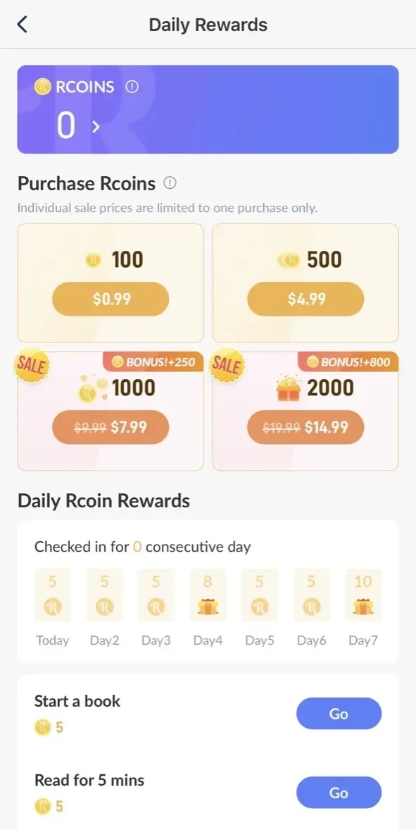 Readict paywall screen