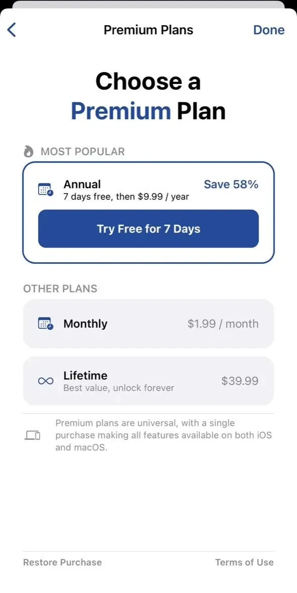 ReadKit paywall screen