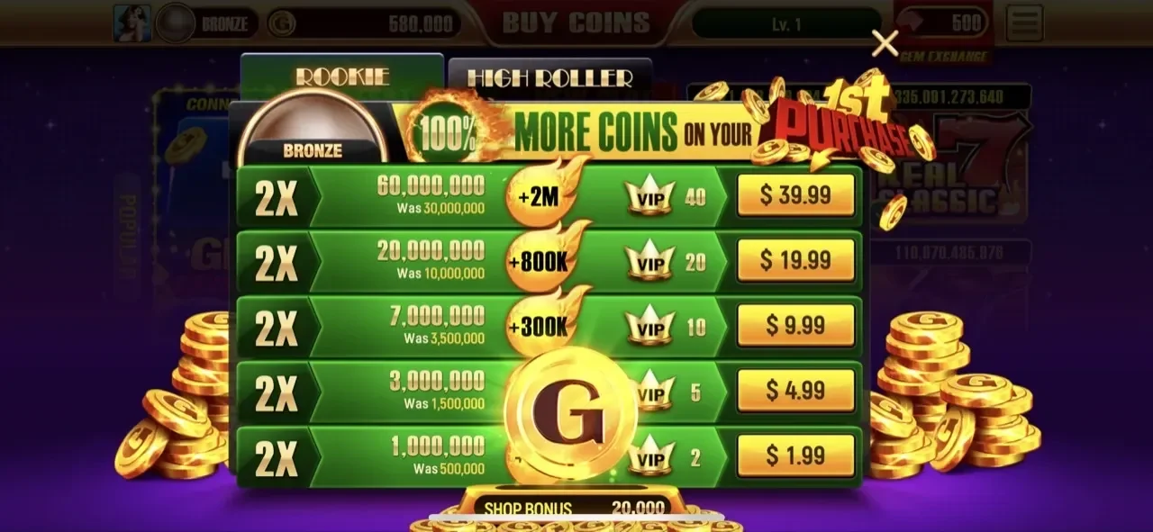 Real Casino Slots 2 paywall screen