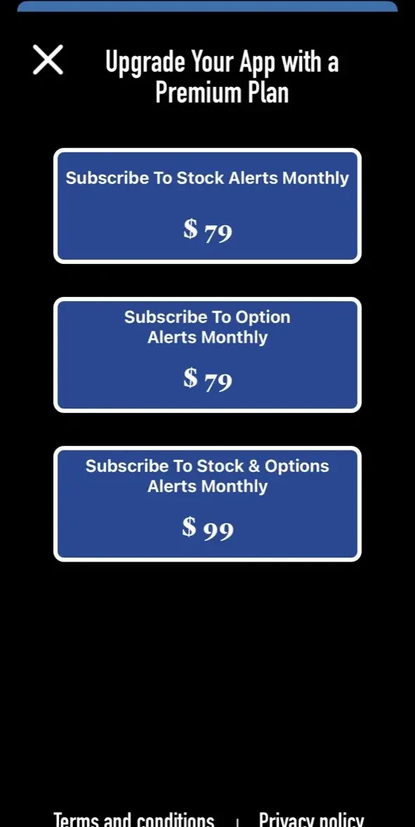 Real Trades paywall screen