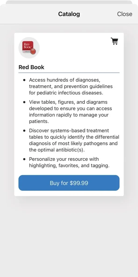 Red Book® paywall screen