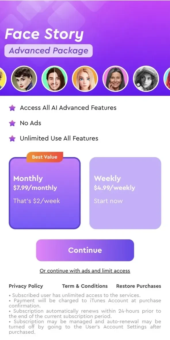 Rehancer paywall screen