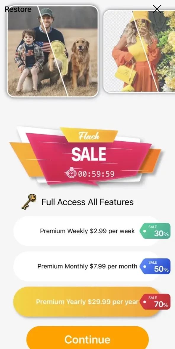 Remove Things From Photos paywall screen