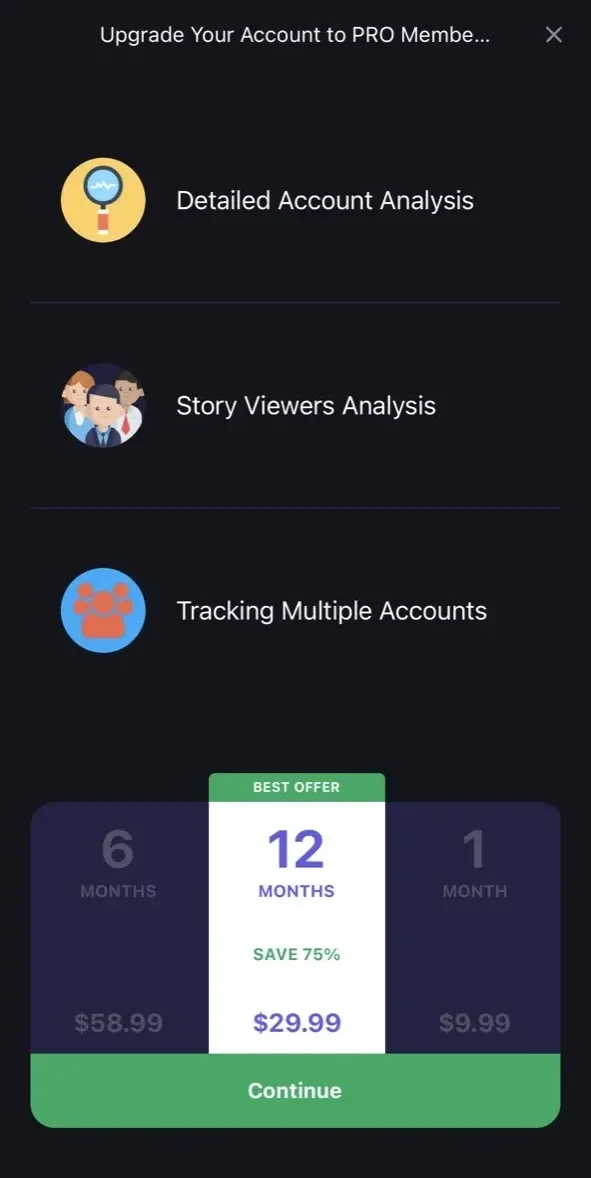 Reports Pro paywall screen