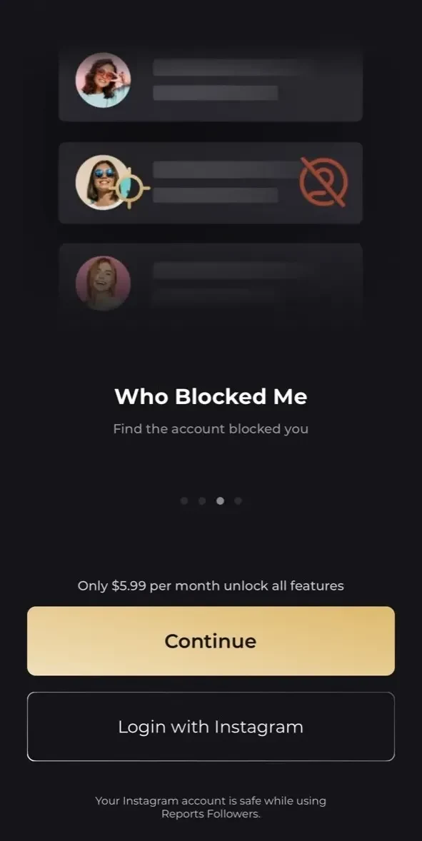 Reports Unfollowers Followers+ paywall screen