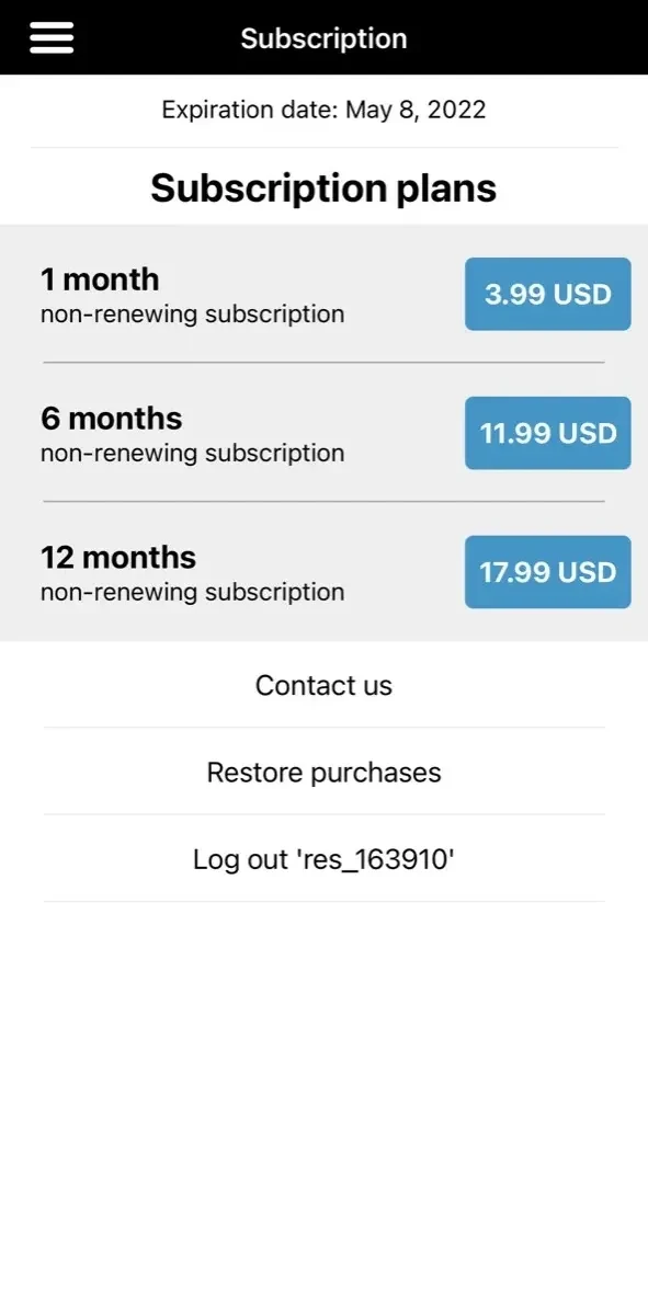 Resultina paywall screen