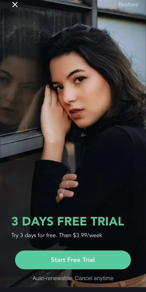 Retouch paywall screen