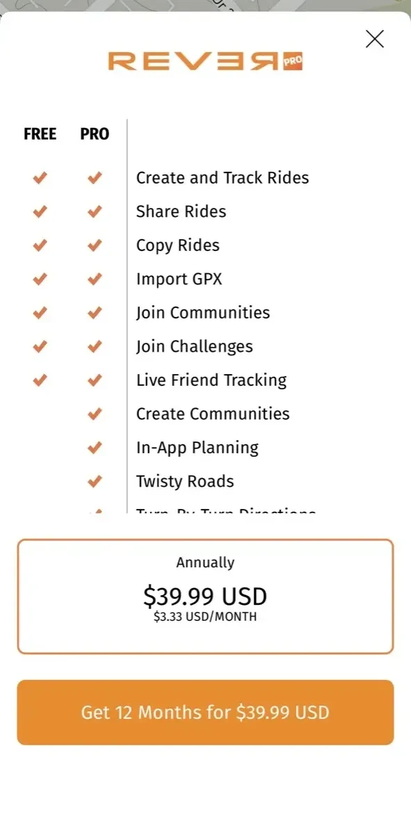 REVER paywall screen
