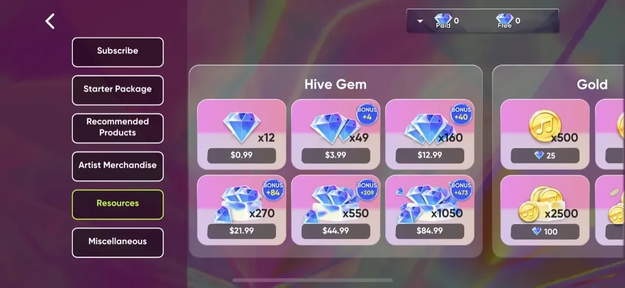 Rhythm Hive paywall screen