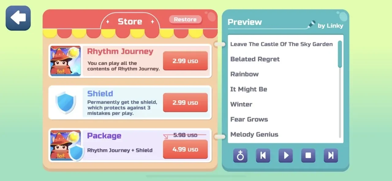 Rhythm Journey paywall screen