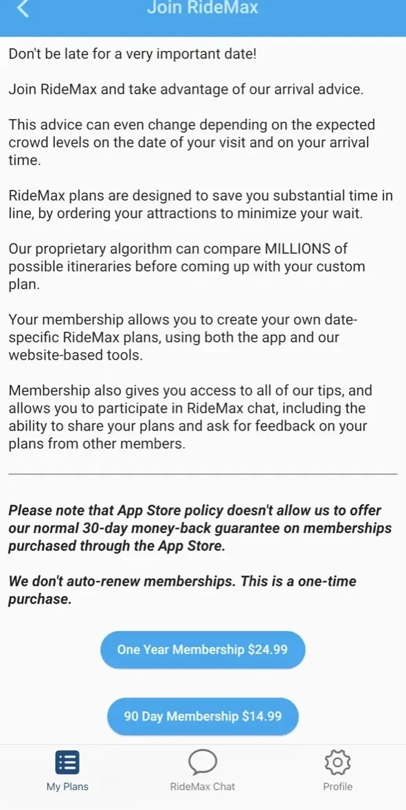 RideMax paywall screen