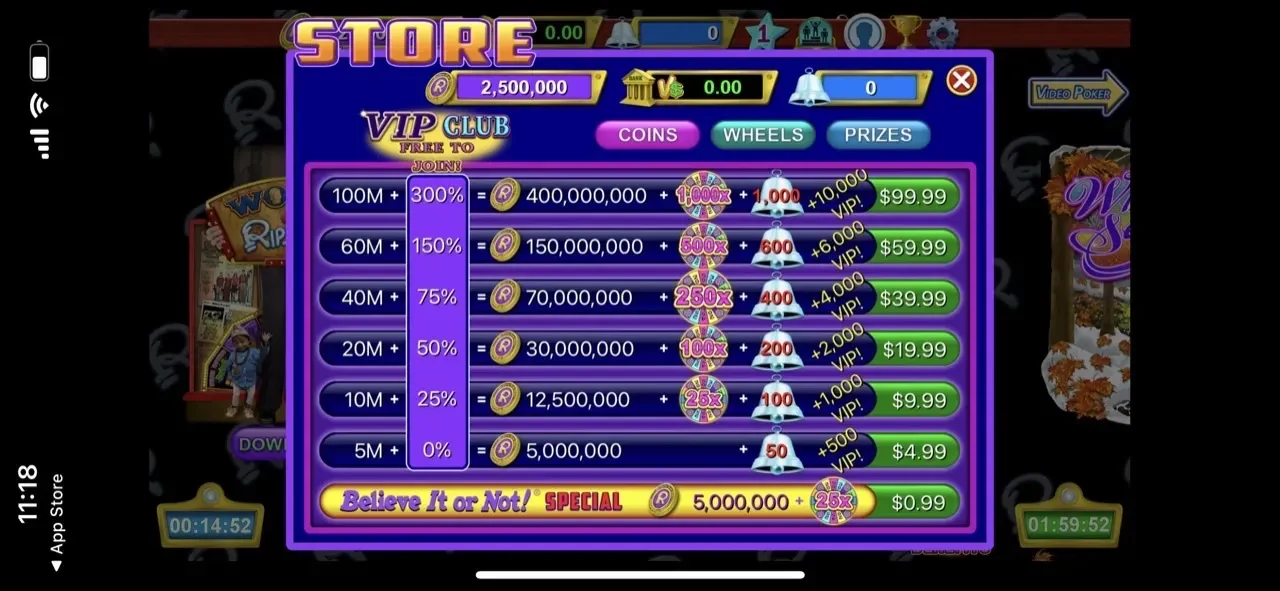 Ripley’s Slots paywall screen