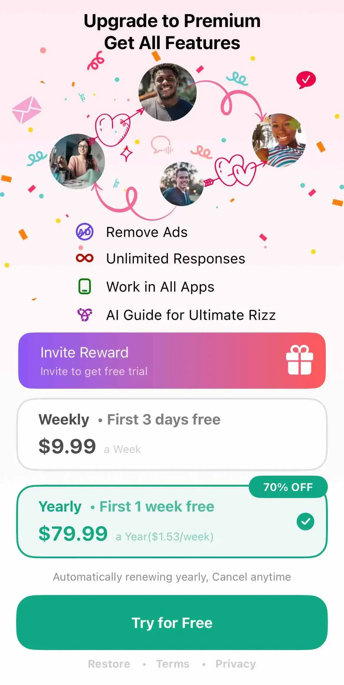 RizzKey paywall screen