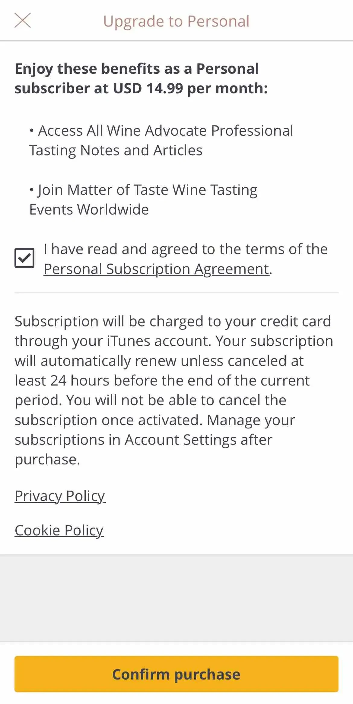 Robert Parker paywall screen